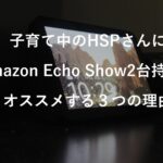 子育て中のHSPさんにAmazon Echo Show2台持ちをオススメする3つの理由